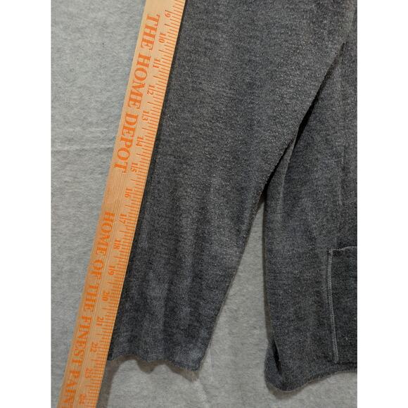 Laura Leigh Open Cardigan Women's XL Gray Wool Batwing Pockets Comfy‎ Sweater - Picture 2 of 9